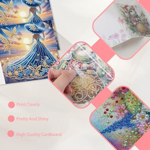 JISHSHAY 6 PCS Diamond Art Cards Diamond Art Greeting Cards Diamond Painting Greeting Cards Diamond Painting Kits Birthday Cards Diamond Art Kits Blank Cards for Holiday Birthday with Envelope Flower in Saudi Arabia