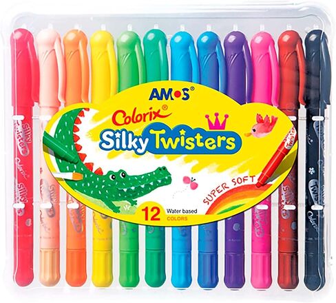 Twistable Crayons – 24 Silky Gel Colors, Non Toxic & Washable Crayons for Kids, Twist Up Design Easy to Hold for Travel, Drawing, Arts & Crafts, Gifts & School Supplies in Saudi Arabia