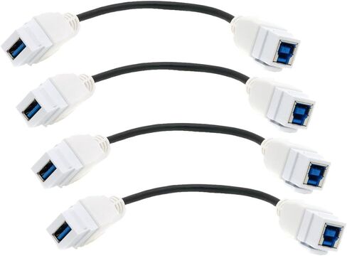RiteAV الأبيض USB 3 A-B أنثى F/F تمديد ضفيرة كيستون إلى كابل دونغل in Kuwait