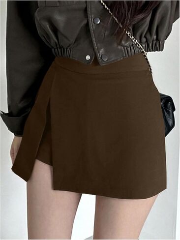 Gorglitter Women's Split Mini Mini Skirt High Weist Skort مع شورتات داخلية in Kuwait