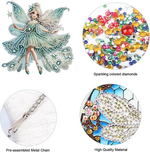 JISHSHAY Diamond Art Pendant Diamond Painting Hanging Diamond Painting Suncatcher Diamond Painting Wind Chime Diamond Art Window Suncatchers Diamond Art Hanging Diamond Painting Pendant Peacock in Saudi Arabia