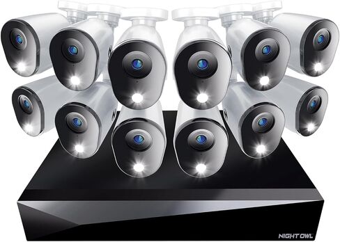 Night Owl 2-Way Audio 20 DVR Video Home Security Camera Camera مع (8) كاميرات ردع داخلية/خارجية سلكية عالية الدقة (8) في الهواء الطلق (8 كاميرات) (8 كاميرا) in Kuwait