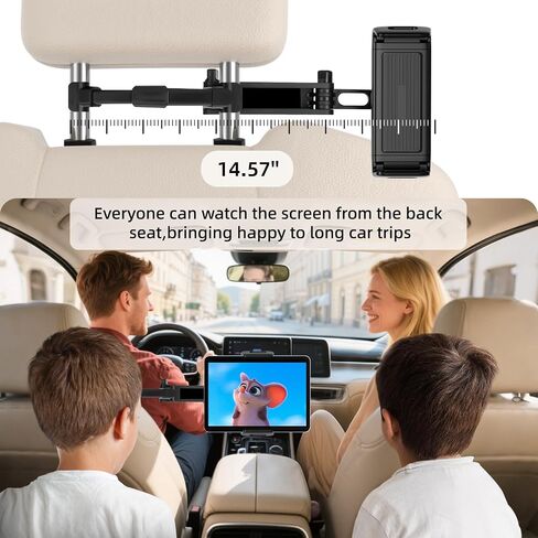 Tablet Holder for Car Headrest,Foldable Stand Compatible with 6-13" iPad,Air,Mini,Switch,360° Adjustable Rotation,Essential for Road Travel,Black in Kuwait