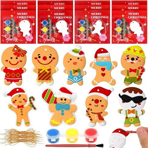Syhood 36 Set Ugly Sweater Ceramic Painting Kit Paint Your Own Ugly Sweater Plaster Holiday Crafts Ornaments with Christmas Greeting Cards Xmas Gifts Exchange for Christmas Party Decor in Saudi Arabia