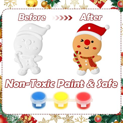 Syhood 36 Set Ugly Sweater Ceramic Painting Kit Paint Your Own Ugly Sweater Plaster Holiday Crafts Ornaments with Christmas Greeting Cards Xmas Gifts Exchange for Christmas Party Decor in Saudi Arabia