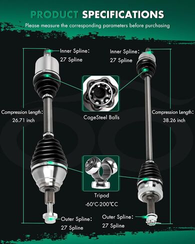Scitoo الأمامية الأمامية اليسار جانب محور CV مجموعة عمود محور FIT 2006-2008 لـ Hyundai Sonata 2.4L 66-3489 in Saudi Arabia