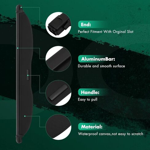 SCITOO Cargo Cover 2009-2013 for Subaru Forester 2.5L Upgraded Retractable Rear Trunk Cover with Aluminum PVC&Plastic in Kuwait