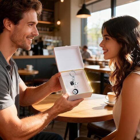 8 Ball Dice Charm Keychain, Y2K Aesthetic Bag Accessory with Star and Dice Charms, Cute and Durable Zinc Alloy Key Chain for Women and Men, Ideal for Purses, Backpacks in Kuwait