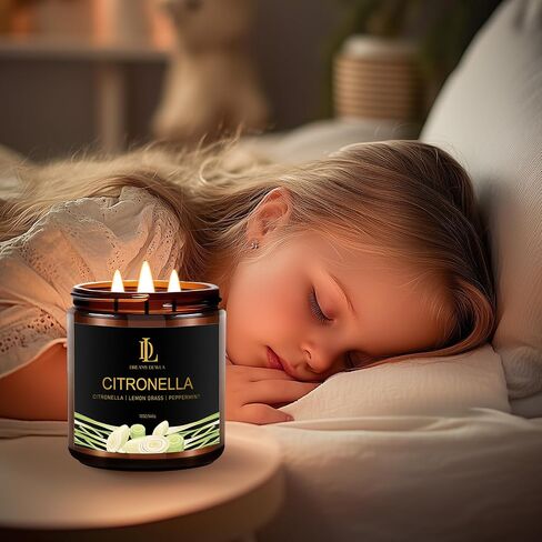 شمعة Citronella في الهواء الطلق ، شمعة Citronella المعطرة ، شمعة شمع الصويا الطبيعية للصيف خارج حديقة التخييم النزهة ، 7oz in Saudi Arabia