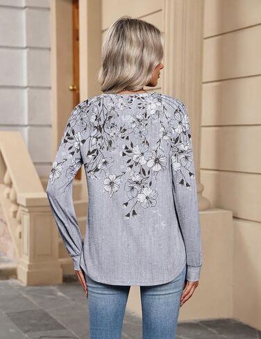 Zeagoo Long Sleeve Womens Tops V Neck Tunic Blouses Pleated Casual Shirts Fall Dressy Casual Loose Work Clothes 2025 in Saudi Arabia