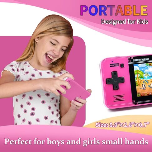 Handheld Game for Kids -Preloaded 220 Retro Video Games, Portable Gaming Player with Rechargeable Battery 3.0" LCD Screen, Mini Arcade Electronic Toy Gifts for Boys Girls (Blue) in Saudi Arabia