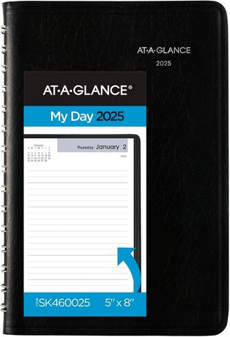 AT-A-GLANCE 2026 Planner, Daily, Open Scheduling, 5" x 8", Small, DayMinder, Black (SK460026) in Saudi Arabia