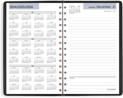 AT-A-GLANCE 2026 Planner, Daily, Open Scheduling, 5" x 8", Small, DayMinder, Black (SK460026) in Saudi Arabia