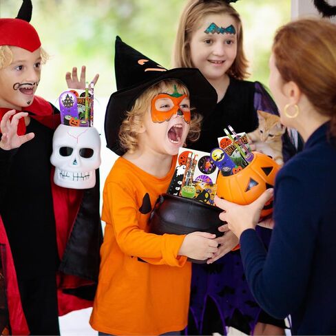 168 PCS Halloween Party Favors ,24 Pack Halloween Stationery Set Trick or Treat Gifts for kids Halloween Toy for Halloween Party Classroom School Supplies Prizes Rewards Halloween Goodie Bag Stuffers in Saudi Arabia