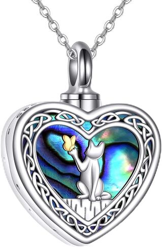 KZX Urn Necklace Ashes Pendant Sterling Silver Guitar Cremation Jewelry USA Flag Ashes Memorial Locket Jewelry Gifts for Women Dog Lovers (Black) in Saudi Arabia
