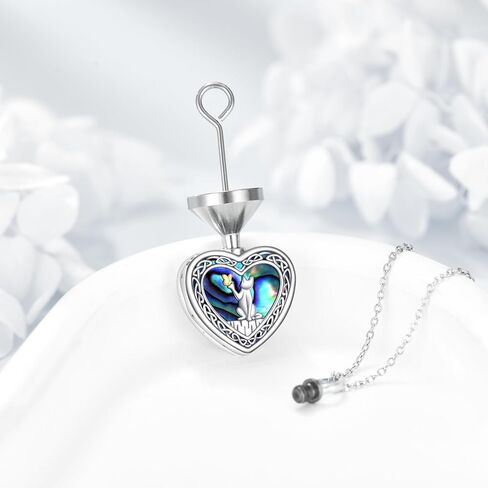 KZX Urn Necklace Ashes Pendant Sterling Silver Guitar Cremation Jewelry USA Flag Ashes Memorial Locket Jewelry Gifts for Women Dog Lovers (Black) in Saudi Arabia