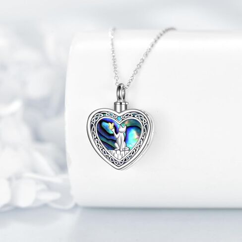 KZX Urn Necklace Ashes Pendant Sterling Silver Guitar Cremation Jewelry USA Flag Ashes Memorial Locket Jewelry Gifts for Women Dog Lovers (Black) in Saudi Arabia