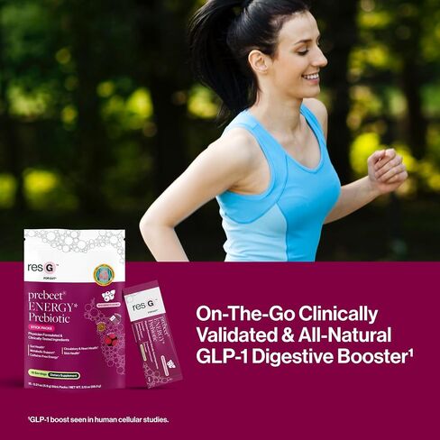 resG prebeet Prebiotic - Fiber Digestion Supplement, Drinkable GLP-1, Powder Packets for Women & Men, On The Go Gut Health Drink Mix, Gluten Free, Sugar Free - 30 Stick Packs in Saudi Arabia