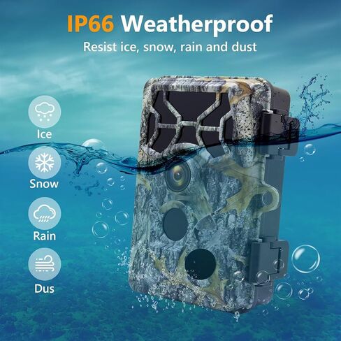 4K 48MP Cameras Trail Cameras مع رؤية ليلية ، وكاميرات ألعاب عالية الدقة مع رؤية ليلية مقاومة للماء IP66 ، وكاميرات درب بزاوية 140 درجة ، وبطاقة 64 جيجابايت و 8 Batterries in Saudi Arabia