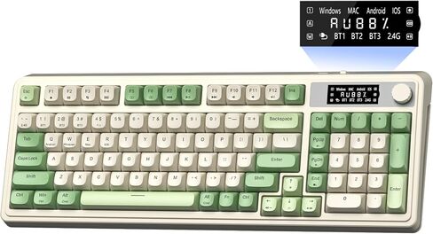 AULA S99 Pro Keyboard, Tri-Mode Bluetooth/2.4GHz/USB-C Cute Creamy Gaming Keyboard with Number Pad RGB Backlit, Media Knob Custom Mechanical Feel Computer Keyboard for MAC Xbox PC Gamer - Purple in Kuwait