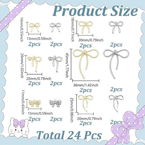 100pcs 2 Colors Bowknot Charm Gold Silver Bow Presants Metal Bow Charm مع سحر حلقة القوس من أجل DIY قلادة صنع المجوهرات: 1.2 ملم in Saudi Arabia