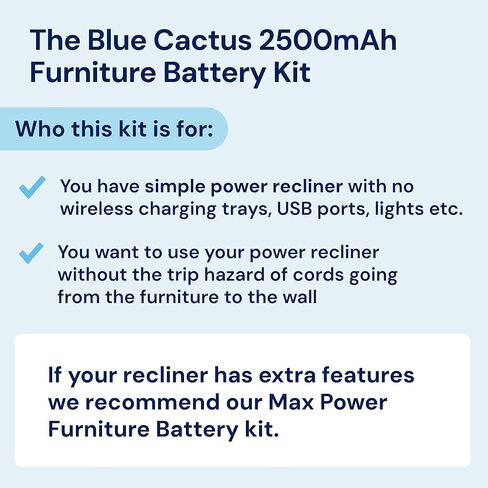 حزمة بطارية Universal Blue Cactus Universal لأثاث مستلق مع شاشة LCD- لاسلكية 2500 مللي أمبير في الساعة بطارية قابلة للشحن للكرس الكهربائي ، وأريكة الطاقة ، والأريكة ، وربط كرسي الأثاث بحركة 2 دن in Kuwait