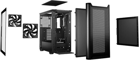 be quiet! Pure Base 501 Black PC case | 2 Preinstalled Quiet Fans | Mid Case | USB 3.2 Gen | Airflow | BGW74 in Kuwait