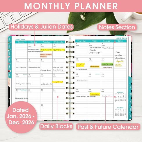 Ymumuda 2025 Planner, 12-Month Daily Weekly Monthly Planner from JAN.2025 to DEC.2025, 8.4" X 6", Spiral Planner Notebook with Stickers, Elastic Closure, Inner Pocket, Christmas Tree in Saudi Arabia