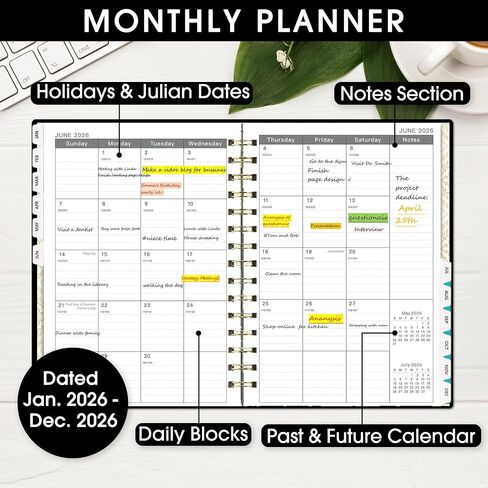 Ymumuda 2025 Planner, 12-Month Daily Weekly Monthly Planner from JAN.2025 to DEC.2025, 8.4" X 6", Spiral Planner Notebook with Stickers, Elastic Closure, Inner Pocket, Christmas Tree in Saudi Arabia