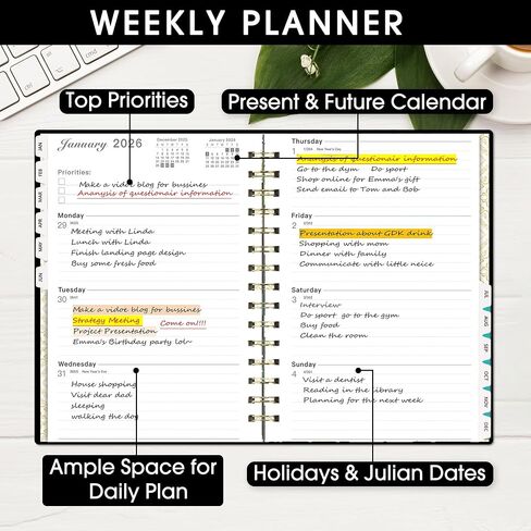 Ymumuda 2025 Planner, 12-Month Daily Weekly Monthly Planner from JAN.2025 to DEC.2025, 8.4" X 6", Spiral Planner Notebook with Stickers, Elastic Closure, Inner Pocket, Christmas Tree in Saudi Arabia