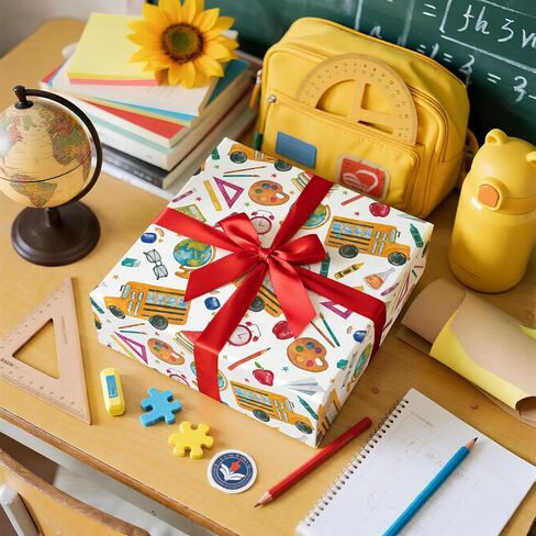LeZakaa Teachers' Appreciation Wrapping Paper Roll - Thank you, Teacher Lettering for Teacher, for Holiday Party, Classroom Decor, Back-to-school - 17 inches x 16.4 Feet (23.2 sq.ft.) in Saudi Arabia