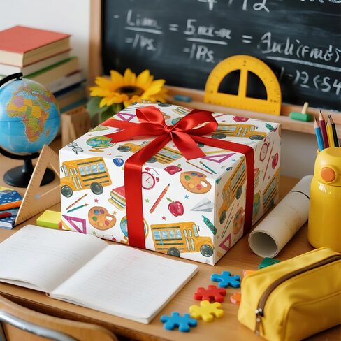 LeZakaa Teachers' Appreciation Wrapping Paper Roll - Thank you, Teacher Lettering for Teacher, for Holiday Party, Classroom Decor, Back-to-school - 17 inches x 16.4 Feet (23.2 sq.ft.) in Saudi Arabia