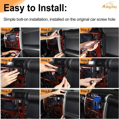 Car Phone Mount Fit Toyot@a FJ Cruiser 2007-2021 Car Center Console Air Outlet Cell Phone Holder Mount Dash Clip Dash Panel Cell Phone Holder Handsfree Air Vent Phone Stand for All Mobile Phones in Saudi Arabia