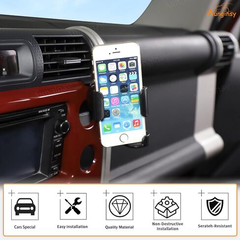 Car Phone Mount Fit Toyot@a FJ Cruiser 2007-2021 Car Center Console Air Outlet Cell Phone Holder Mount Dash Clip Dash Panel Cell Phone Holder Handsfree Air Vent Phone Stand for All Mobile Phones in Saudi Arabia
