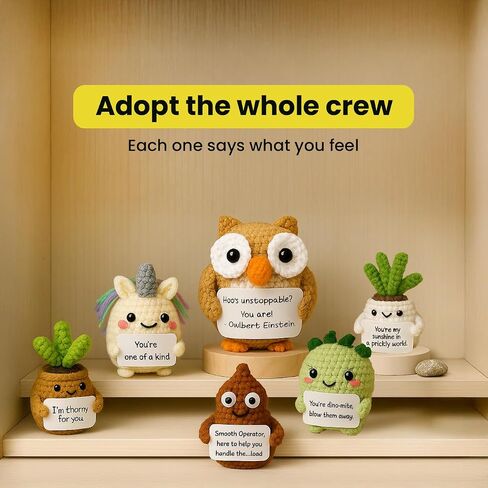 الدعم العاطفي من Altrego Owlbert Einstein Amigurumi Doll ، الكروشيه المصنوع يدويًا مع بطاقة إيجابية in Saudi Arabia