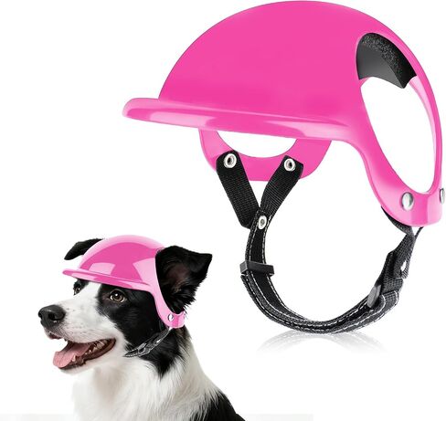 Small Dog Helmet with Ear Holes - Adjustable, Lightweight, Sturdy Pink Pet Helmet for Outdoor Activities in Saudi Arabia