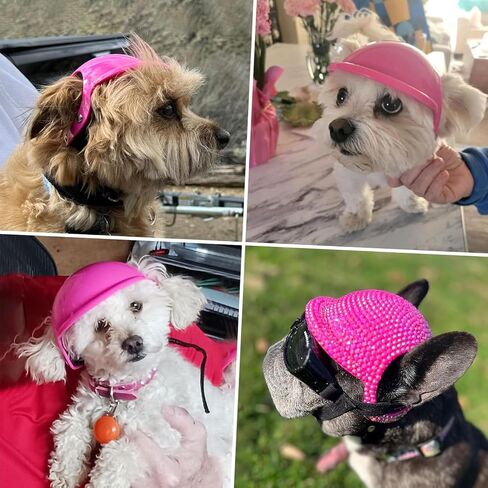 Small Dog Helmet with Ear Holes - Adjustable, Lightweight, Sturdy Pink Pet Helmet for Outdoor Activities in Saudi Arabia