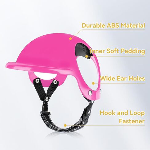 Small Dog Helmet with Ear Holes - Adjustable, Lightweight, Sturdy Pink Pet Helmet for Outdoor Activities in Saudi Arabia