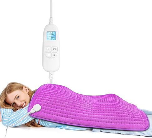 FluffyWarmth Electric Heating Pad for Back, Extra Large 17''x 33'' XXXL for Full Body,Menstrual Period Cramps,Neck Shoulder Back Pain Relief, 6 Heat Settings 3 Timers Heating Pad, Gifts for Women Men in Saudi Arabia