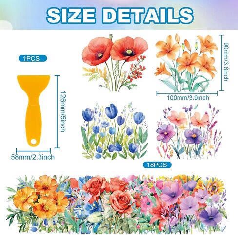 Globleland 18pcs Lavender Rust on Transfer 3.9x3.6inch contlulflulflull butterfly woman coffee bird book home flowers cup transfor in Saudi Arabia