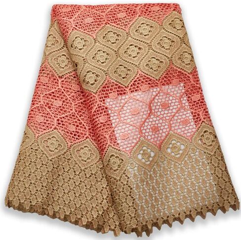 African Lace Fabric Water Soluble Guipure Fabric 5 Yards Nigerian Lace Cord Fabric for Daily Clothes Sewing （27433） in Saudi Arabia