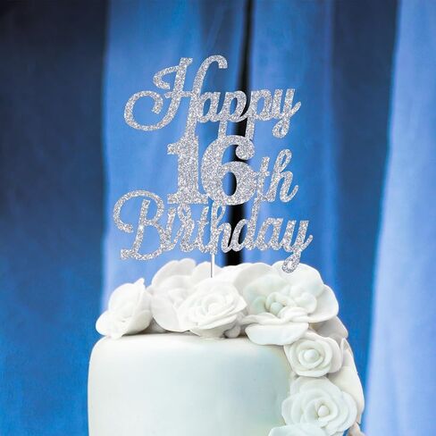 Happy 19th Birthday Cake Toppers Silver Glitter, Cheers to 19 Years Old Bday Decoration 19th Anniversary Cake Topper, Nineteen Theme Cake Decorations for Birthday Anniversary Party in Saudi Arabia