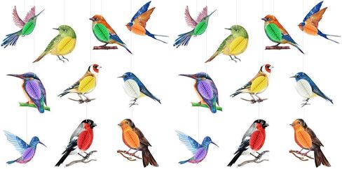 Perkoop 10 PCS Bird Party Decorations Tropical Bird Honeycomb Paper Rapouts Jungle Rainforest موضوع معلقة ببغاء عيد ميلاد هاواي لوا تيكي حفلة للمنزل لوازم الفصل الدراسي in Saudi Arabia