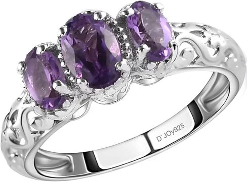 Shop LC تسليم Joy Aquamarine Ring Sterling Silver Platinum Plating - Birthstone Promise Ring لها - هدايا عيد ميلاد الذكرى السنوية للنساء - 9 in Kuwait