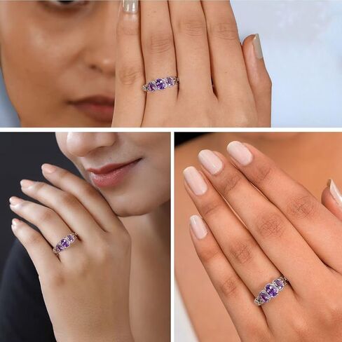 Shop LC تسليم Joy Aquamarine Ring Sterling Silver Platinum Plating - Birthstone Promise Ring لها - هدايا عيد ميلاد الذكرى السنوية للنساء - 9 in Kuwait