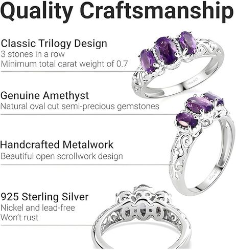 Shop LC تسليم Joy Aquamarine Ring Sterling Silver Platinum Plating - Birthstone Promise Ring لها - هدايا عيد ميلاد الذكرى السنوية للنساء - 9 in Kuwait