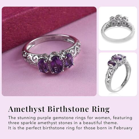 Shop LC تسليم Joy Aquamarine Ring Sterling Silver Platinum Plating - Birthstone Promise Ring لها - هدايا عيد ميلاد الذكرى السنوية للنساء - 9 in Kuwait