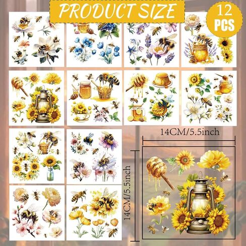 12 Sheets Vintage Floral Rub on Transfer for Window Flower Clock Bird Rub on Transfer Memories of Paris Furniture Stickers Decal for DIY Scrapbook Wood Glass Home Decor 5.5 x 5.5 Inch in Saudi Arabia