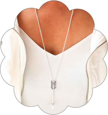 Yalice Boho Long Arrow Necklace Netclace Drop Drop Sterlaces Jewelry Arrowhead Jewelry for Women (Bronze) in Saudi Arabia