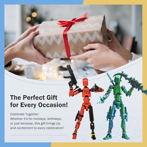 Pre-Assembly 3Pack 3D Printed 5.54'' Stick 13 Action Figure, Multi-Jointed Luck13, Articulated T13 Desktop Decoration, Abundant Accessories, Best Birthday Festival Gift in Saudi Arabia